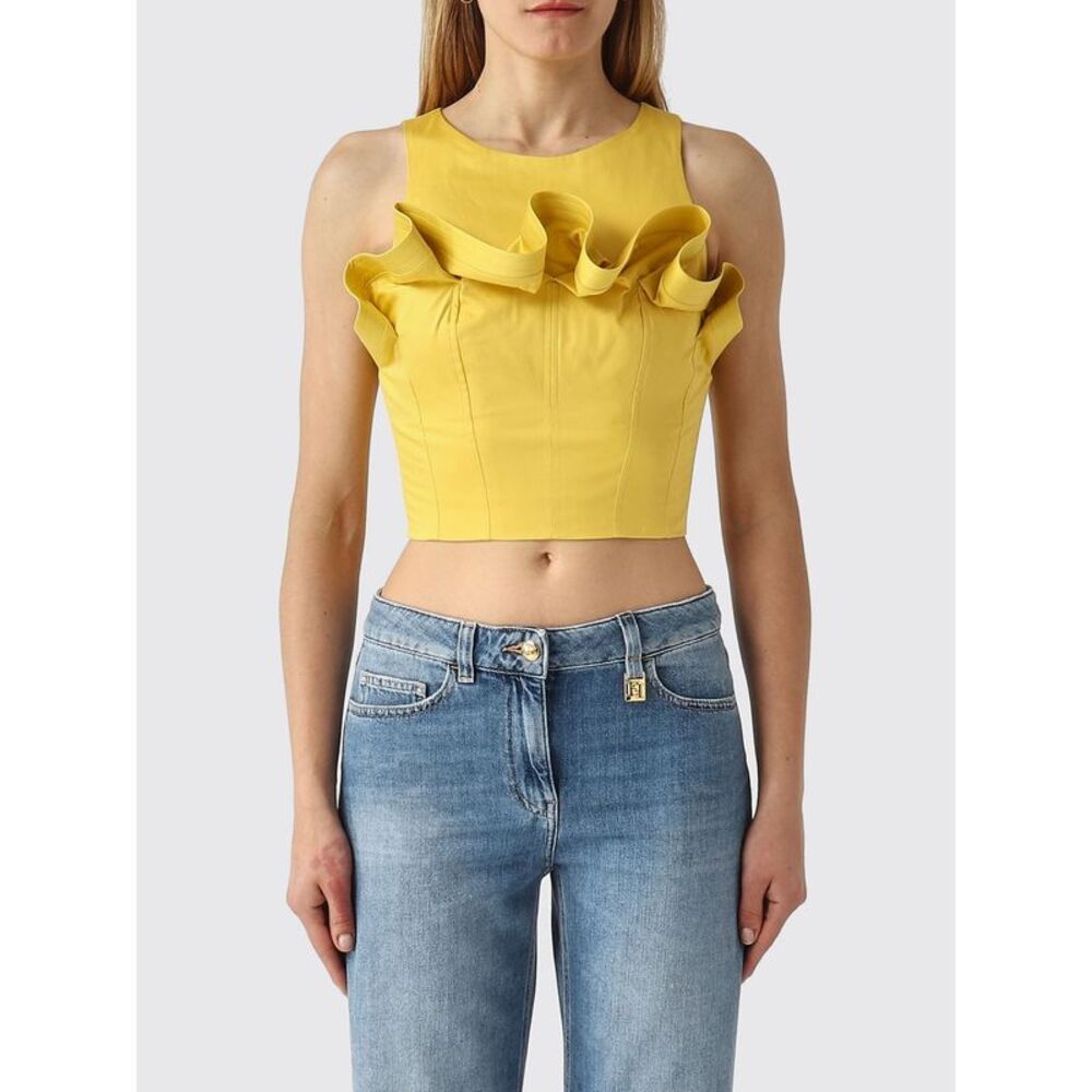 Elisabetta Franchi Women Elisabetta Franchi Cotton Crop Top With Ruffles